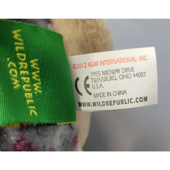 Wild Republic Triceratops Dinosaur Plush Toy 10" Sitting Gray Purple 2012 - Picture 9 of 13